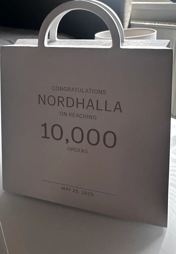 Shopify-Auszeichnung für Nordhalla: 10.000 Bestellungen, Mai 2025